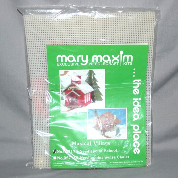 Mary Maxim Plastic Canvas Kit Musical Village School #027173 New Unopened - Picture 1 of 3